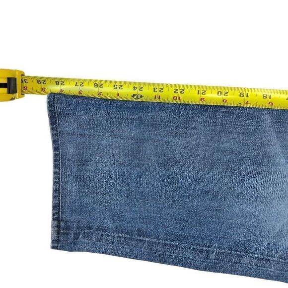 7 For All Mankind Womens Standard Straight Leg Jeans Blue Medium Wash Size 34x28 - Picture 4 of 7